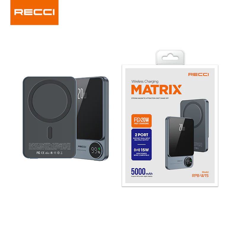  Recci RPB-W16 Matrix MagSafe Battery Pack Magnetic Wireless Power Bank